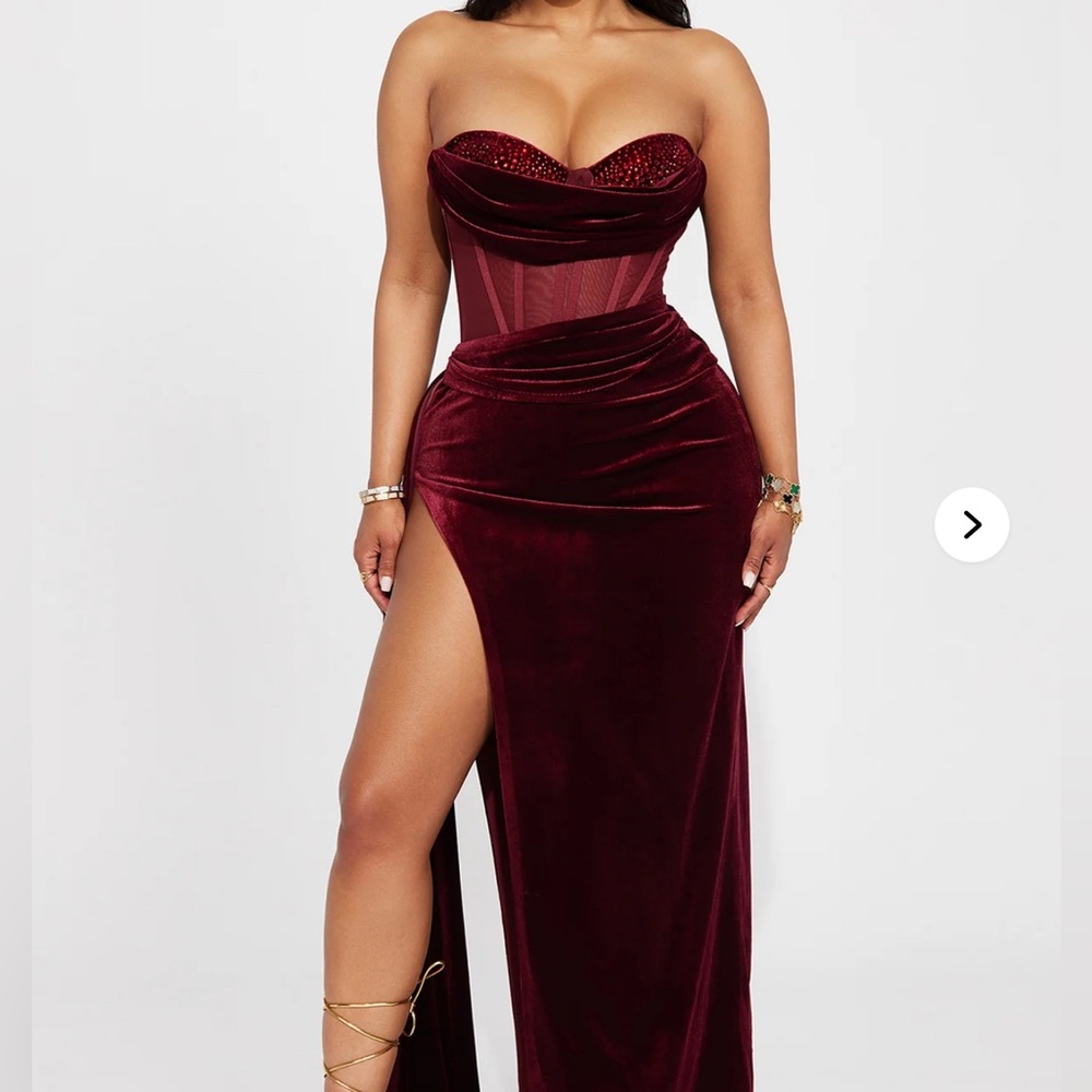 Fashion Nova Burgundy Gown